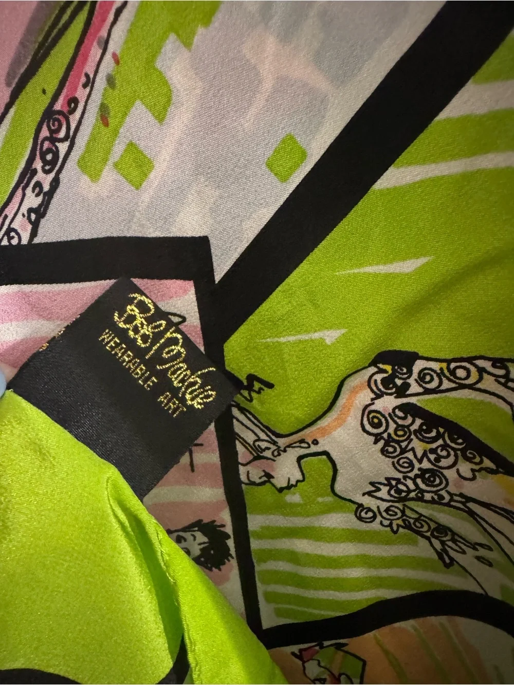 Bob Mackie Wearable Art Whimsical Collection 100% Silk Scarf